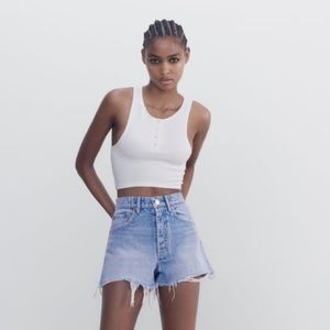 Zara High Rise Denim Shorts